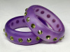 LG128  transparent purple/peridot rhinestones bangles